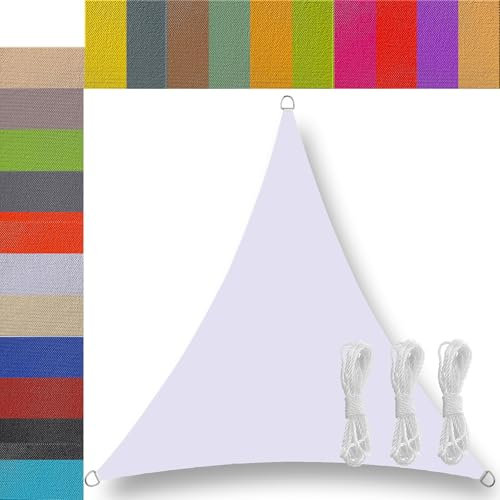 vela ombreggiante da terrazzo triangolare esterno giardino impermeabile vela parasole giardino esterno terrazza gazebo cortile feste 4x4x4m Bianco