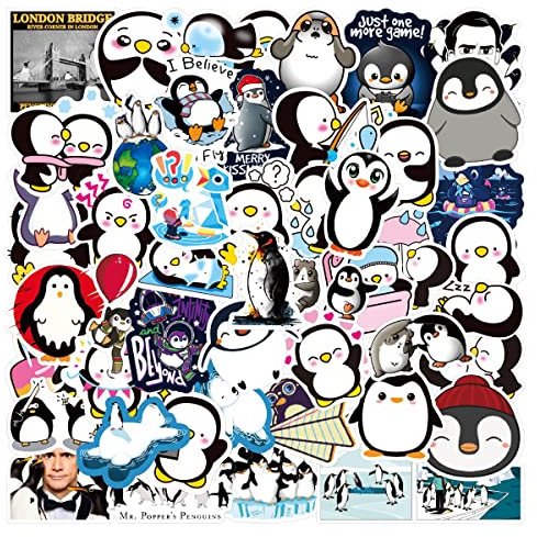 AUCEKO Tiere Pinguin Sticker Set 100 Stück, Niedliche Pinguin Ästhetische Aufkleber für Teens Mädchen Kinder Auszeichnung Aufkleber für Fahrrad Koffer Helm Laptop Skateboard Auto Motorrad