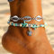 Tortue Cheville Carufin Étoile de Mer Double Couche Turquoise Shell Bracelets de Cheville Accessoires d'été Réglable Plage Pied Bijoux pour Femmes et Filles