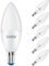 EXTRASTAR E14 LED Lampe Warmweiss 6W LED E14 Kerze Ersetzt 40W Glühbirne, C37 Kerzenform Leuchtmittel 230° Abstrahlwinkel, 480 Lumen 3000K Warmweiß Kerzenbirne, 220-240V AC, 6 Stück