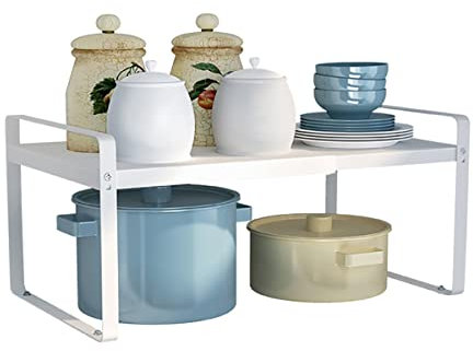 Redwestmelon Kitchen Adjustable Layered Shelf Microwave Oven Rack Countertop Freestanding Spice Rack Cupboard Bowl Dish Storage Holder Bedroom Organiser Stand