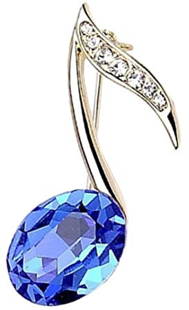 Liummrcy Note de Musique créative Broche en Forme de Fantaisie en Alliage en Alliage Symbole Brooch Broche Broche en Bleu, Broches de Broche en Strass, Broche de Note de Musique, épingle en