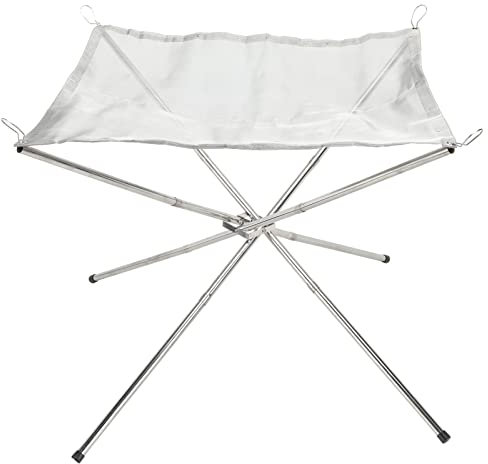 Socobeta Foyer Portatif de Feu de Camp Pliable d'acier Inoxydable de Foyer de Maille Pliable pour L'arrière-Cour Extérieure de Patio de Camping Alpinisme et Camping