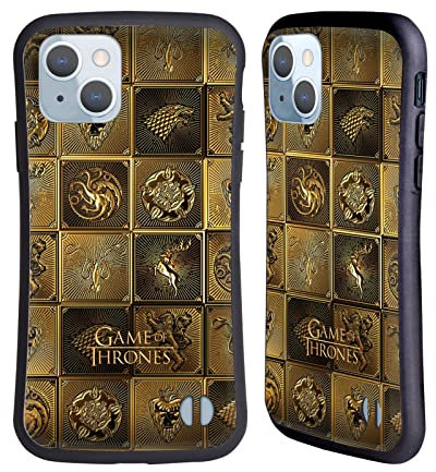 Head Case Designs Officially Licensed HBO Game of Thrones All Houses Golden Sigils Hybrid Case Compatible With Apple iPhone 14