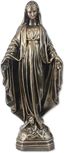 Proposte Religiose Statue der Unbefleckten oder wundersamen Madonna aus bronzefarbenem Harz - 40 cm Made in Italy