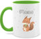 Tasse Tassen 325ml - Tiere - Eichhörnchen Eichhorn Squirrel - 325 ml - Hellgrün - keramik und tieren personalisierte geschenke kita kaffeetassen tier tiermotiv name mug personalisieren waldtiere