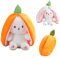 Strawberry Bunny verwandelt Sich in EIN kleines Kaninchen Obst Puppe Plüsch Spielzeug Karotte Kaninchen Plüsch Puppe Mädchen Kinder Geburtstag Geschenk (Carrot Rabbit, 35cm)