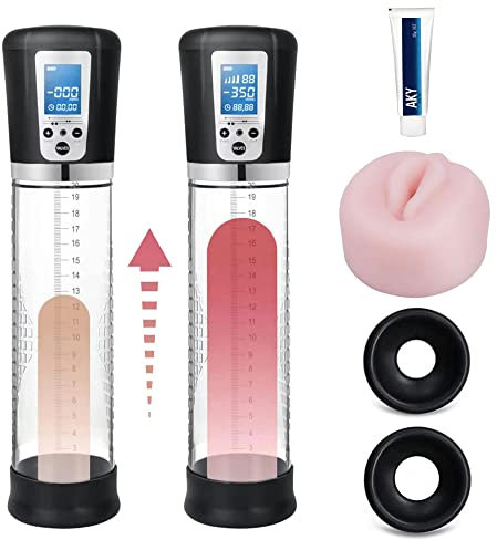Pompe Pénis Automatique,Pompe D'agrandissement de Pénis Électrique Vacuum avec 4 Intensités D'aspiration, Jouets Sexuels pour la Masturbation Masculine, Des Érections Plus Fortes,Extenseur de Pénis