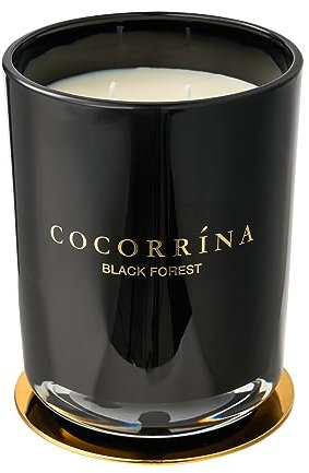 Cocorrína Candle Bougie Parfumée en pot - Forêt Noire, Durée de combustion jusqu'à 46 heures, Bougie Naturelle de Soja, Bougie Cadeau de Noël, 420g