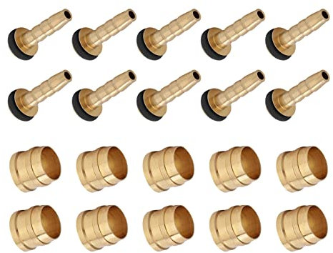 Dioche Olive and Barb Insert Hydraulic Brakes Copper Gold 10 Satz Hydraulische Scheibenbremsschläuche Olive Connector Insert für Ersatzteil