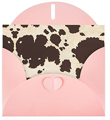 Rosa Kuhfell Druck hochwertige Perle Papier Grußkarte :>> 10,2 x 15,2 cm, für Geburtstagskarte, Party-Einladungskarte