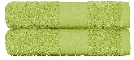Victorio & Lucchino Juego de Toallas 100% Algodón - 2 Toallas Baño Ducha 70x140cm - Color Verde Lima
