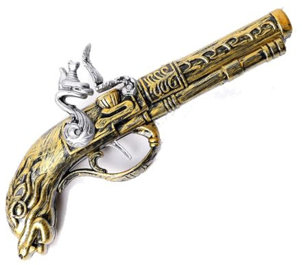 Guoguonb Vintage Piratenpistole Piratenrequisite Kostümzubehör Kunststoff Spielzeugpistolen für Kinder Jungen Party Deko Halloween Dekoration