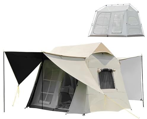 EULANT Tienda Blackout de Campaña de 2 Capas con Pantalla de Proyección,Impermeable Tienda de Techo para 3-4 Personas,Tiendas Altas con Aluminum Alloy Frame y Automático Quick-up System,2.3x2.6x1.9m