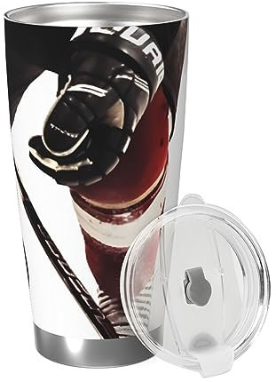 RLDOBOFE 20 oz Tumbler with Lid Vacuum Insulated Tumbler Ice Hockey Pattern Stainless Steel Car Cup Insulated Coffee Mug for Travel Reusable Double Walled Thermal Cup for Hot Cold Drinks
