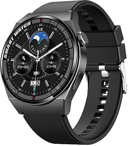 Smartwatch Herren Damen Wasserdicht Fitnessuhr Sportuhr Bluetooth-Anrufe mit AI Voice Assistant und Herzfrequenz-Schlafmonitor 7 Tage Lange Akkulaufze Itmehrfach Sportmodi für IOS Android Schwarz