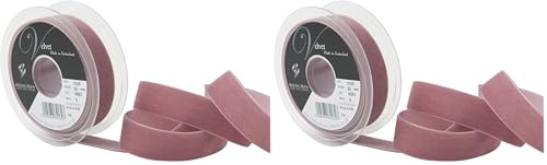 Berisfords Velvet Ribbon, Colonial Rose, 5 m x 22mm (Pack of 2)
