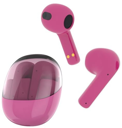WATCHEM Wireless Earbuds: Bluetooth 5.3 Headphones, In-Ear TWS Earphones with Fast Charging Case, Immersive HI-FI Stereo Sound, Touch Controls & 24-hour Playback - ROSE RED