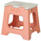 Vigar Compact Tabouret Pliant pour Adultes, 32 cm Marche Pied Pliable, Antidérapant Escabeau pour Salle de Bain, Toilette, Jardinage, Kitchen, House, Bureau, Supporte jusqu'à 150 kg, Orange Clair