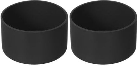 sourcing map 2pcs 7.5cm Protective Silicone Boot Sleeve for 12-24 oz, Water Bottle Bottom Anti-Slip Sleeve Cover, Universal Cup Bottom Accessories, Black