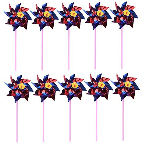 Toyvian 20 Stück Kunststoff Windrad Regenbogen Buntes Selbstgemacht Windmühlenspielzeug Für Kinder Leicht Zusammenbaubar Vielseitige Gartendekoration