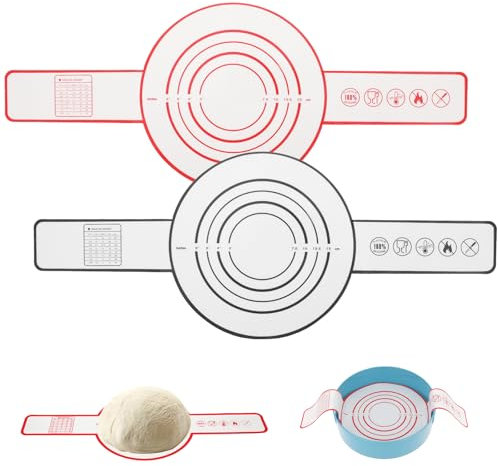 Dimeho 2 Stück Silikon Backmatte Sling Brotmatte für Dutch Oven Liner Wiederverwendbare Teigtropfen Backmatte Ofenzubehör mit Langen Griffen für Teig Macarons Kekse Sauerteigbrot Pizza