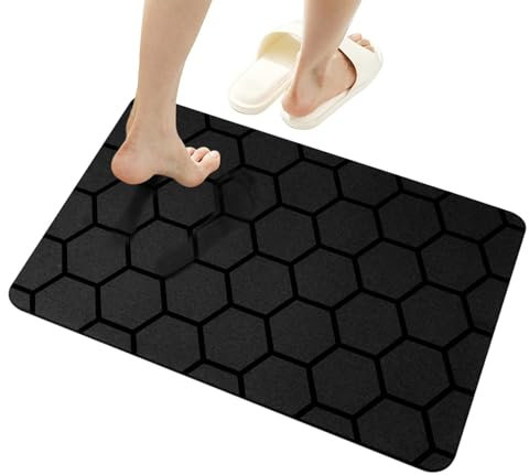 Badezimmerteppich – Badteppich aus Kieselsteine, WC-Vorleger | Badteppich aus Kieselstein, rutschfest, schnelltrocknend, Badteppich Absor