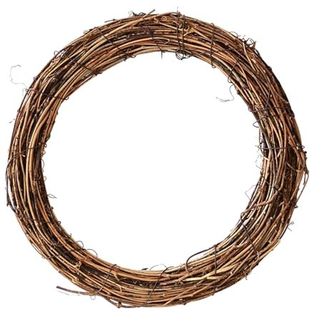 Grapevine Wreath Frame for Crafts Natural Rattan Base Form Farmhouse Garland Making Supplies for Spring Summer Fall Winter Christmas Wreaths Decorations for Front Door (Brown, 16 inch / 40cm)