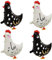 DazzJoy Huhn Luftballons Geburtstag, 4 Stück Airwalker Hahn Folienballon, Walking Luftballon Tiere, Hühner Kindergeburtstag Deko Junge Mädchen, Huhn Helium Ballons Tiere für Bauernhof Geburtstag Deko