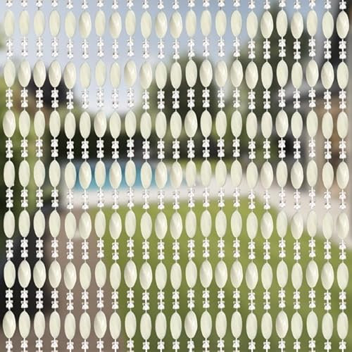 Tenda di perle Trente Duo – Zanzariera per finestre, diverse misure e colori, zanzariera per porta del balcone, zanzariera, perle, colore bianco, 90 x 200 cm