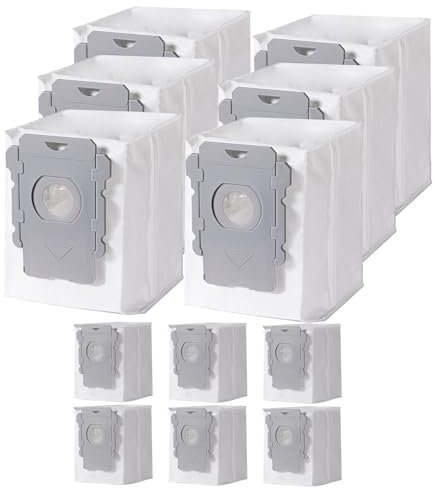12 Staubsaugerbeutel für iRobot Roomba i7, i7+, i7Plus, i3, i3+, i8, i8+, j5+, i5, i4, i4+, i6, i6+, j7, j7+, s9, s9+, s9Plus, i und s Serie, automatische Schmutzentsorgungsbeutel, Ersatzteile