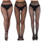 Evolyline Strumpfhose Glitzer Netzstrumpfhose Schwarz Netzstrümpfe Fishnet Stockings Damen 3 PCS Strumpfhose mit Muster Sexy Nahtlose Hohe Taille Fischernetz Strumpfhosen für Damen