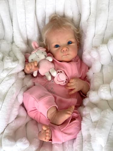 Zero pam 45cm Reborn Baby Vollsilikon Lebensechte Babypuppe Reborn Baby Mädchen Mit Blondes Haar Reborn Babypuppen Realistisch Wasserfeste Reborn Puppen Ab 3 Jahren