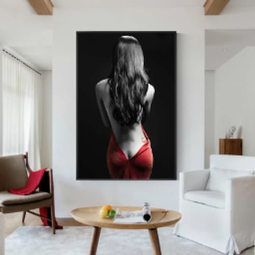 ADOHOME Moderne halbnackte Frauen-Poster und Drucke, Wandkunst, Leinwandgemälde, sexy nackte Bilder für Wohnzimmer, Heimdekoration, 40 x 60 cm, rahmenlos