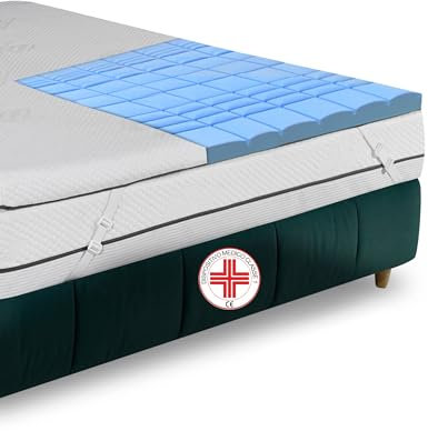 Nuvole di Sonno - Topper Serenity Singolo 80x190 Ortopedico in Memory Foam Sfoderabile con Elastici Regolabili spessore 6 cm Correttore Made in Italy, Disp. Medico Detraibile nr. 2781798