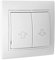 Pulsador para persiana blanco, serie estándar, funcionamiento sencillo, ideal para automatización de persianas y control de luz.
