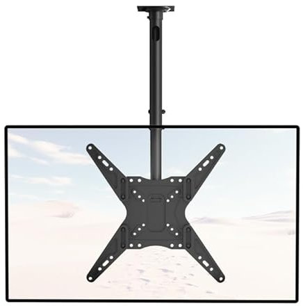 WALI Ceiling TV Mount for 23 to 65 Inch, Adjustable Ceiling TV Bracket Fits Most LED, LCD, OLED and Plasma Flat Screen Up to 50 kg, Max Mounting Holes 400x400mm (CM2365), Black