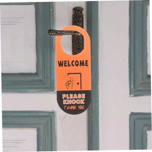 STOBOK Willkommen Bitte Schild Doppelseitiger Türanhänger für Büro Türschild für Besprechungsräume Installieren Design