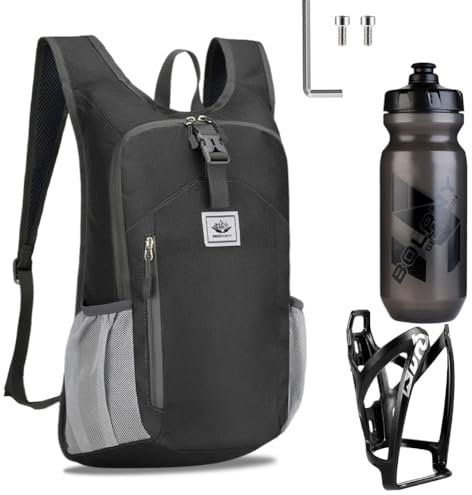 Sac à Dos De Vélo Ultra Léger Étanche 15L Et Porte-Bouteille pour Vélo avec Bouteille d'eau De 610 ML,Ajustables à Taille Sac à Dos d'eau Porte-Bouteille Léger Et Solide pour Cyclisme des Sport