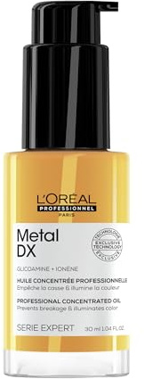 L'Oréal Professionnel Konzentriertes Öl für alle Haartypen, Anti-Frizz Leave-In, Hitzeschutz & seidiger Glanz, Serie Expert, Metal DX Oil, 30 ml