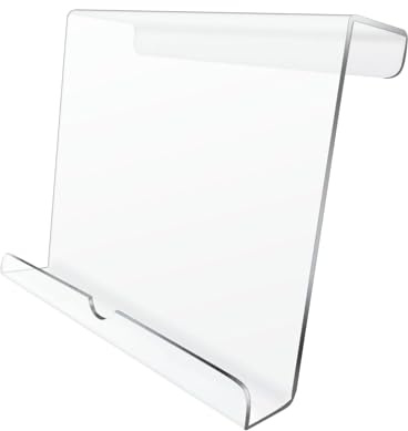 Rack Desk Mount Clamp Attachment for Work Study Gym Fitness Bikes Steppers Stationary | Acrylic Book Holder | Treadmill Laptop Holder, Mount Bracket Clamp Desk Rack Transparent Attachment Exercise