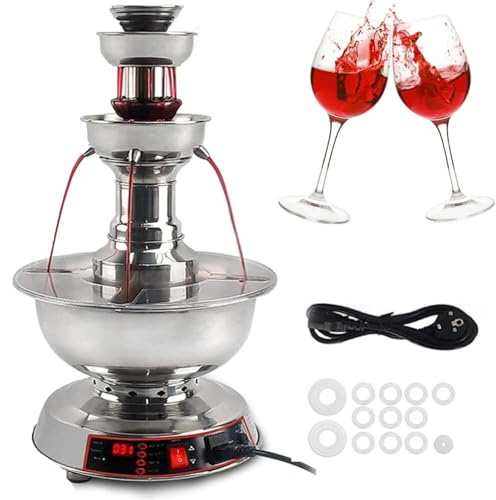 Electric Red Wine and Champagne Fountain Machine, 0~100℃ Temperature Regulating Juice Fountain, Suitable for Wine, Champagne, Water, Juice