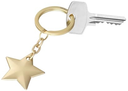 TROIKA Schlüsselanhänger Stern GOLDEN STAR Schlüsselring Stern Anhänger Metallguss verchromt und matt goldfarben Design inspiriert vom nächtlichen Sternenhimmel Original
