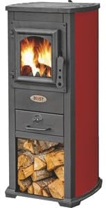 Stufa a Legna Berna Lux 5,3 kW 46x33x90 cm (Rosso)