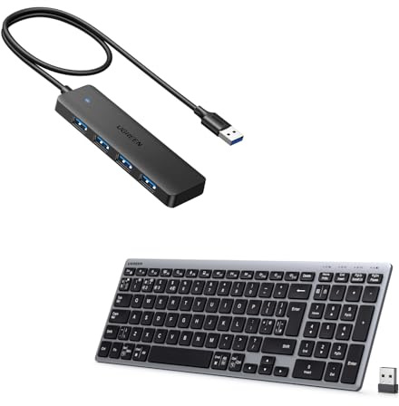 UGREEN USB HUB with 60CM Cable & UGREEN Bluetooth &USB Rechargeable Keyboard