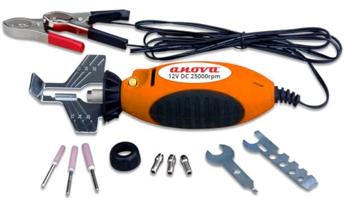 ANOVA - Afiladora de cadenas | 85 W | 12 V - 50 HZ | 0,5 KG | Paso Cadena 1/4,.325, 3/8, 3/8 BP,.404, 3/4 | Para Afilado de Cadenas de Motosierra y Mantenimiento de Hojas | Diseño Funcional
