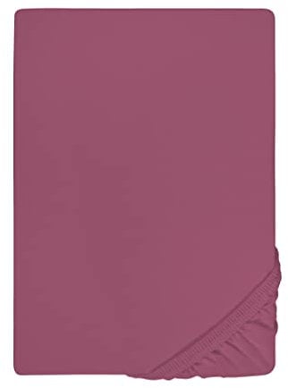 biberna Jersey-Elastic-Spannbetttuch 0077866 (Matratzenhöhe max. 25 cm) 1x 140x200 cm - 160x220 cm, brombeer
