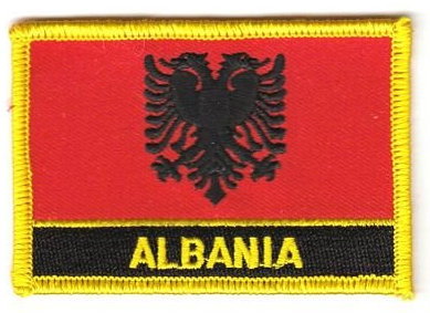 Flaggen Aufnäher Patch Albanien Schrift Fahne