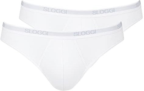 Sloggi Men's Basic Mini 2p Slip, White, 32 (Pack of 2)