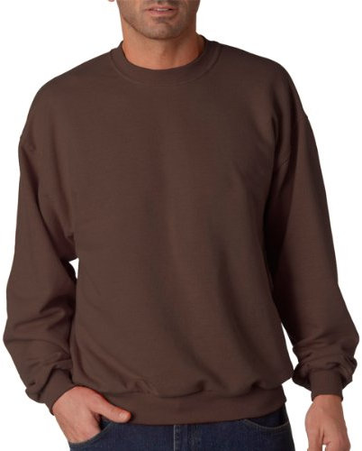 Jerzees Adult Mid-Weight Crewneck Sweatshirt, Chocolate, Medium